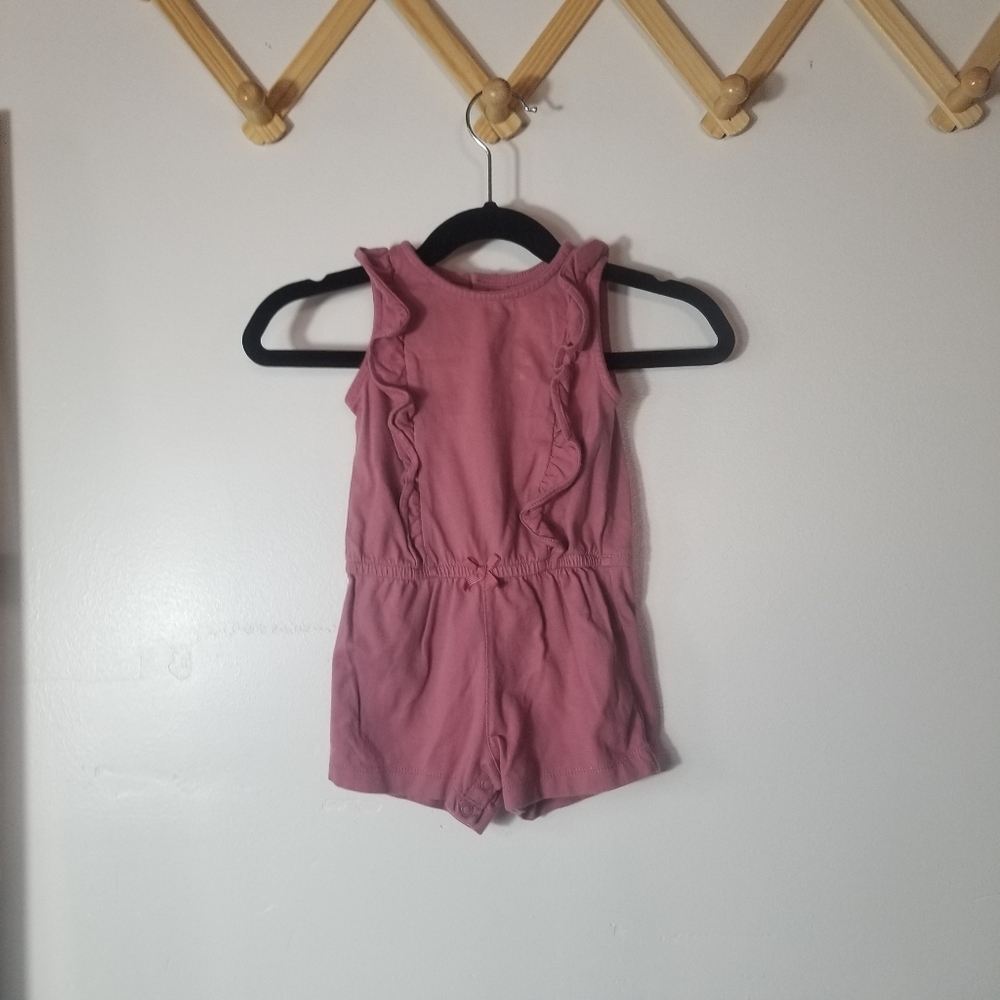 CARTER'S GIRL'S PINK SLEEVELESS ROMPER SIZE 6 MONTHS